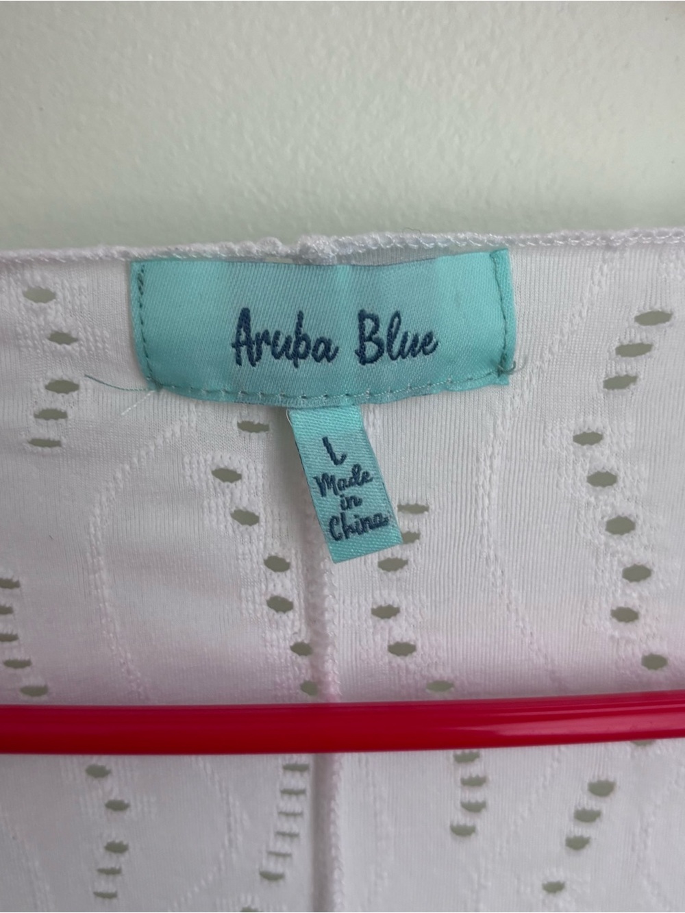 Aqua Blu White Eyelet V-Neck Swim Coverup with Tassel Trim - Picture 3 of 5